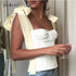 TWOTWINSTYLE White Crop Tops Female Sleeveless Bandage Short Strap Vest For Women Vintage Fashion Korean 2019 Summer Tide