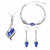 Top Quality Elegant luxury new fashion Silver plated colorful Austrian crystal Necklace Earrings Bracelet jewelry sets women