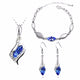 Top Quality Elegant luxury new fashion Silver plated colorful Austrian crystal Necklace Earrings Bracelet jewelry sets women
