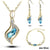 Top Quality Elegant luxury new fashion Silver plated colorful Austrian crystal Necklace Earrings Bracelet jewelry sets women
