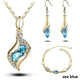 Top Quality Elegant luxury new fashion Silver plated colorful Austrian crystal Necklace Earrings Bracelet jewelry sets women