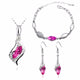 Top Quality Elegant luxury new fashion Silver plated colorful Austrian crystal Necklace Earrings Bracelet jewelry sets women