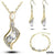Top Quality Elegant luxury new fashion Silver plated colorful Austrian crystal Necklace Earrings Bracelet jewelry sets women