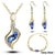 Top Quality Elegant luxury new fashion Silver plated colorful Austrian crystal Necklace Earrings Bracelet jewelry sets women