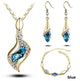 Top Quality Elegant luxury new fashion Silver plated colorful Austrian crystal Necklace Earrings Bracelet jewelry sets women