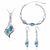 Top Quality Elegant luxury new fashion Silver plated colorful Austrian crystal Necklace Earrings Bracelet jewelry sets women