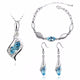 Top Quality Elegant luxury new fashion Silver plated colorful Austrian crystal Necklace Earrings Bracelet jewelry sets women