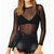 Transparent Mesh Thin T-shirts Women Casual Elastic Slim Bottoming Tops Ladies Fashion Sexy Club T-shirts Street Wear Summer New