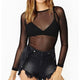 Transparent Mesh Thin T-shirts Women Casual Elastic Slim Bottoming Tops Ladies Fashion Sexy Club T-shirts Street Wear Summer New