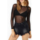 Transparent Mesh Thin T-shirts Women Casual Elastic Slim Bottoming Tops Ladies Fashion Sexy Club T-shirts Street Wear Summer New
