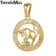AlphaGal 12 Zodiac Sign Constellations Pendants Necklaces For Women Men 585 Rose Gold Male Jewelry Fashion Birthday Gifts GPM16