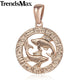 AlphaGal 12 Zodiac Sign Constellations Pendants Necklaces For Women Men 585 Rose Gold Male Jewelry Fashion Birthday Gifts GPM16
