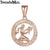 AlphaGal 12 Zodiac Sign Constellations Pendants Necklaces For Women Men 585 Rose Gold Male Jewelry Fashion Birthday Gifts GPM16