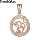 AlphaGal 12 Zodiac Sign Constellations Pendants Necklaces For Women Men 585 Rose Gold Male Jewelry Fashion Birthday Gifts GPM16