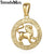 AlphaGal 12 Zodiac Sign Constellations Pendants Necklaces For Women Men 585 Rose Gold Male Jewelry Fashion Birthday Gifts GPM16