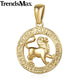 AlphaGal 12 Zodiac Sign Constellations Pendants Necklaces For Women Men 585 Rose Gold Male Jewelry Fashion Birthday Gifts GPM16