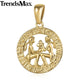 AlphaGal 12 Zodiac Sign Constellations Pendants Necklaces For Women Men 585 Rose Gold Male Jewelry Fashion Birthday Gifts GPM16