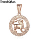AlphaGal 12 Zodiac Sign Constellations Pendants Necklaces For Women Men 585 Rose Gold Male Jewelry Fashion Birthday Gifts GPM16