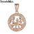 AlphaGal 12 Zodiac Sign Constellations Pendants Necklaces For Women Men 585 Rose Gold Male Jewelry Fashion Birthday Gifts GPM16