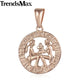 AlphaGal 12 Zodiac Sign Constellations Pendants Necklaces For Women Men 585 Rose Gold Male Jewelry Fashion Birthday Gifts GPM16
