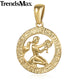 AlphaGal 12 Zodiac Sign Constellations Pendants Necklaces For Women Men 585 Rose Gold Male Jewelry Fashion Birthday Gifts GPM16