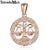 AlphaGal 12 Zodiac Sign Constellations Pendants Necklaces For Women Men 585 Rose Gold Male Jewelry Fashion Birthday Gifts GPM16