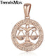 AlphaGal 12 Zodiac Sign Constellations Pendants Necklaces For Women Men 585 Rose Gold Male Jewelry Fashion Birthday Gifts GPM16