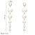 Trendy Elegant Created Big Simulated Pearl Long Earrings Pearls String Statement Dangle Statement Multiple Pearls Long Earrings