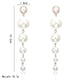 Trendy Elegant Created Big Simulated Pearl Long Earrings Pearls String Statement Dangle Statement Multiple Pearls Long Earrings