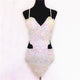Trendy Shining Crystal Sequins Butterfly Hollow Out Strap Tops Sexy Backless Women Dance Camis Performance Costume Dance Wear
