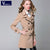 VANGULL 2017 New Fashion Designer Brand Classic European Trench Coat khaki Black Double Breasted Women Pea Coat real photos