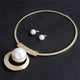 AlphaGal Bohemia Imitation Pearl Jewelry Sets Gold Color Big Beads Choker Necklace Earrings African Women Wedding Party Gifts