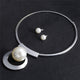 AlphaGal Bohemia Imitation Pearl Jewelry Sets Gold Color Big Beads Choker Necklace Earrings African Women Wedding Party Gifts