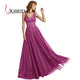 VKBRIDAL Long Evening Gowns Elegant Homecoming Party Dresses V Neck Tulle Sparkle Crystal Luxury Evening Dress 2019
