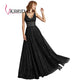 VKBRIDAL Long Evening Gowns Elegant Homecoming Party Dresses V Neck Tulle Sparkle Crystal Luxury Evening Dress 2019