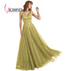 VKBRIDAL Long Evening Gowns Elegant Homecoming Party Dresses V Neck Tulle Sparkle Crystal Luxury Evening Dress 2019