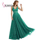 VKBRIDAL Long Evening Gowns Elegant Homecoming Party Dresses V Neck Tulle Sparkle Crystal Luxury Evening Dress 2019