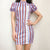 Vintage Cheongsam Mini Dress Women Casual Stripe Puff Sleeve Slim Summer Dresses Robe Femme Fashion Elegant Party Dress Vestidos