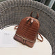 AlphaGal Vintage Crocodile pattern PU Leather Small Backpacks For Women Fashion Zipper Mini Back Pack Girls' Backpack Female Shoulder Bag