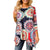 Vintage O-neck 3/4 Sleeves Print Tops Women Casual Mid-long Breathable Irregular Hem T-shirts Bohemian Ladies Fashion Wild Tees