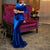 Vintage Party Elegant Luxury Sexy Office Ladies Women Long Dresses Plus Size Blue Ruffle Bodycon Retro Female Evening Maxi Dress
