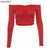 Weirdgirl women T-shirts sexy and club fashion female T-shirt long sleeve off shoulder solid color lady Tshirt autumn basic tees