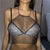 White Black Fishnet Tank Tops Women See Through Rhinestones Halter Crop Top 2019 Summer Cover Up Hollow Drawstring Top Beachwear