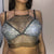 White Black Fishnet Tank Tops Women See Through Rhinestones Halter Crop Top 2019 Summer Cover Up Hollow Drawstring Top Beachwear