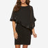 Wholesale Women Plus Size Party Irregular Cape Solid Color Sequin Decor Bodycon Midi Dress