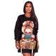 Winter Autumn Women T Shirt Dress Character Printed Cotton Long Sleeve Casual Tunic Jumper Loose Pullover Mini Shift Dress XXL