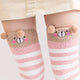 Winter Warm Coral Fleece Long Thigh High Socks Girls Women Animal Modeling Stockings Striped Cute Knee Socks Medias De Mujer