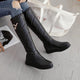 Winter Warm Plush Knee High Boots Women comfy Flat Heel Snow Boots Slip On Platform Woman Shoes Black Pink White 2019