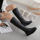 Winter Warm Plush Knee High Boots Women comfy Flat Heel Snow Boots Slip On Platform Woman Shoes Black Pink White 2019