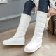 Winter Warm Plush Knee High Boots Women comfy Flat Heel Snow Boots Slip On Platform Woman Shoes Black Pink White 2019